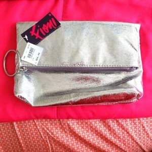 Silver/metallic clutch bag
